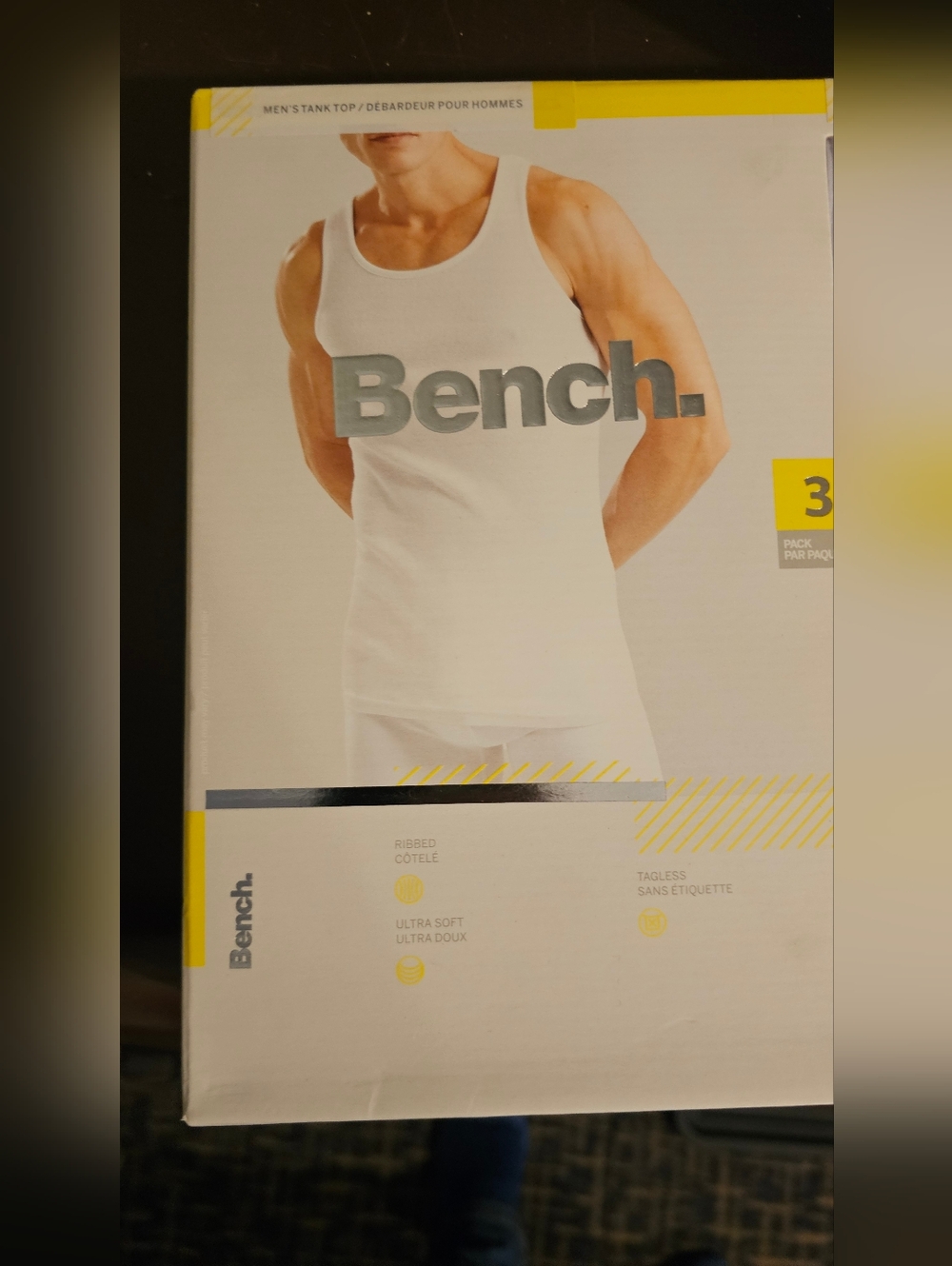Bench White Men's Ribbed Tank Top with Small Logo Detail